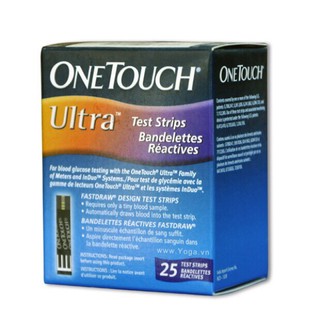 Date xa- que thử đường huyết onetouch ultra hộp 25 que