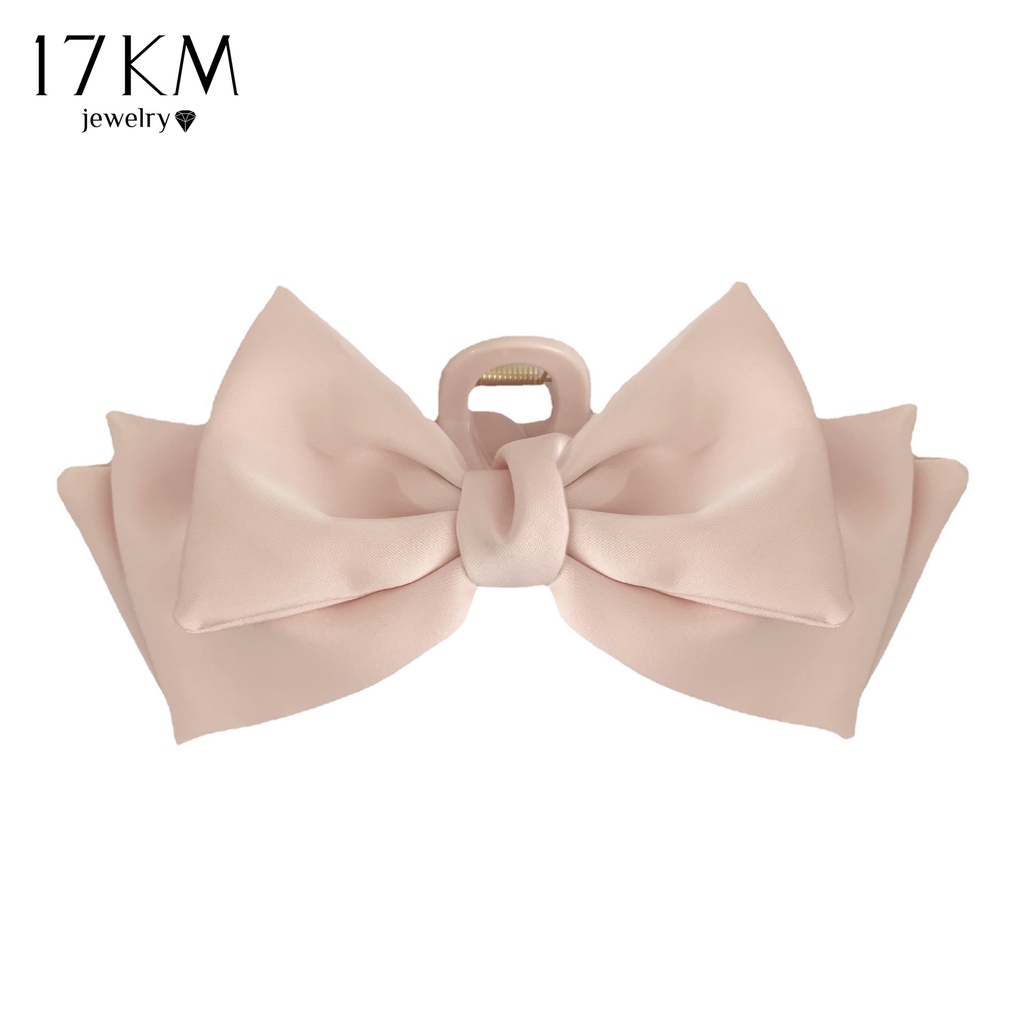 Kẹp tóc 17KM hình nơ bằng satin thanh lịch cho nữ