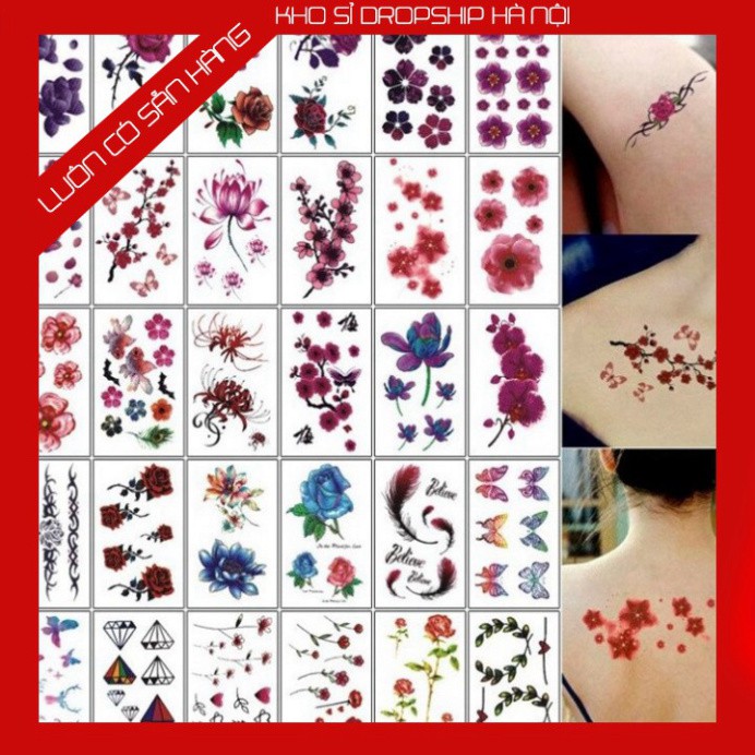 Tổng Kho Gia Dụng -  Hình xăm mini nhỏ đẹp dán chân tay lưng tạm thời cho nam nữ xinh cute tattoo nghệ thuật  KSHN