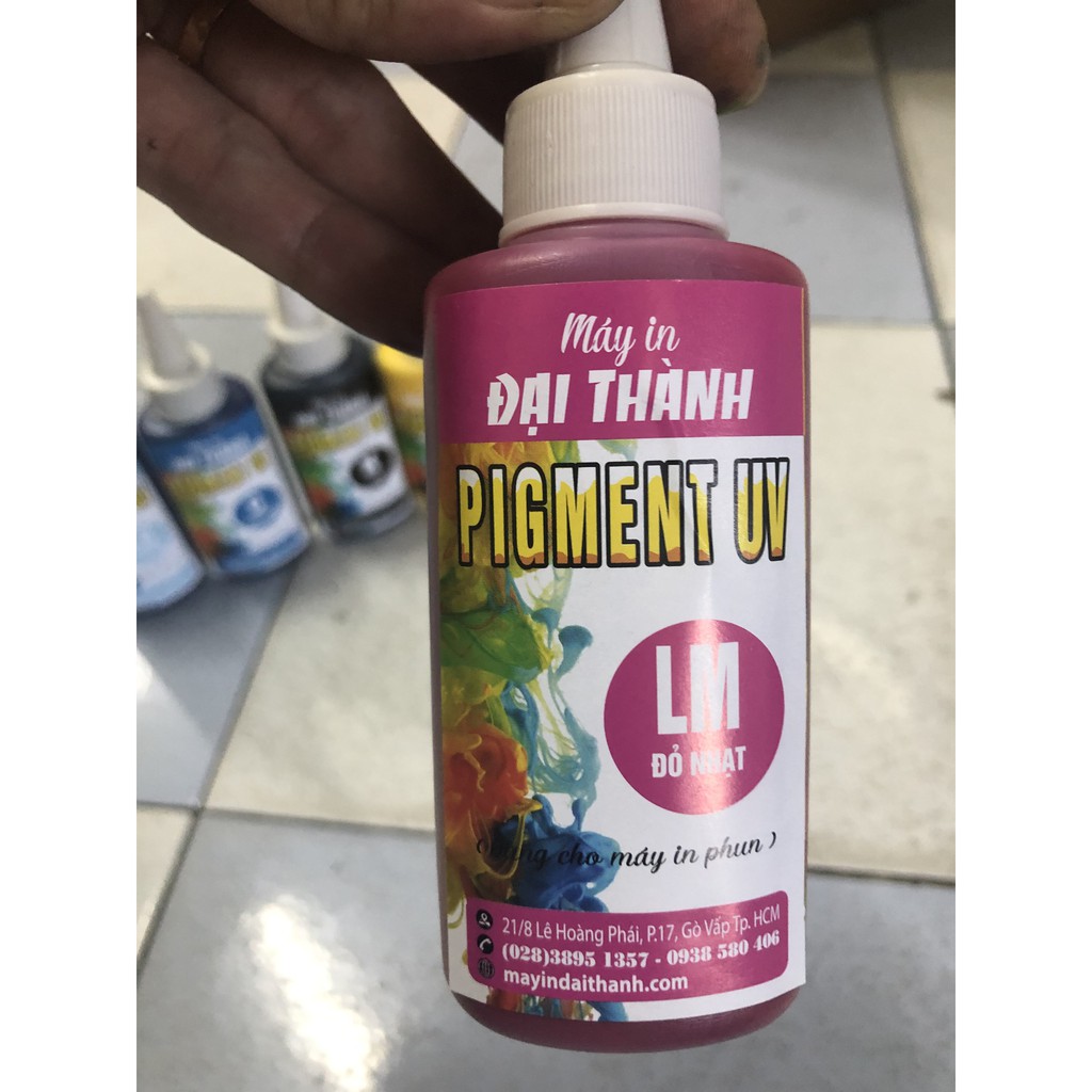 Mực Pigment UV in giấy Couche/ Decal đế vàng _ 100ml dùng cho máy Epson