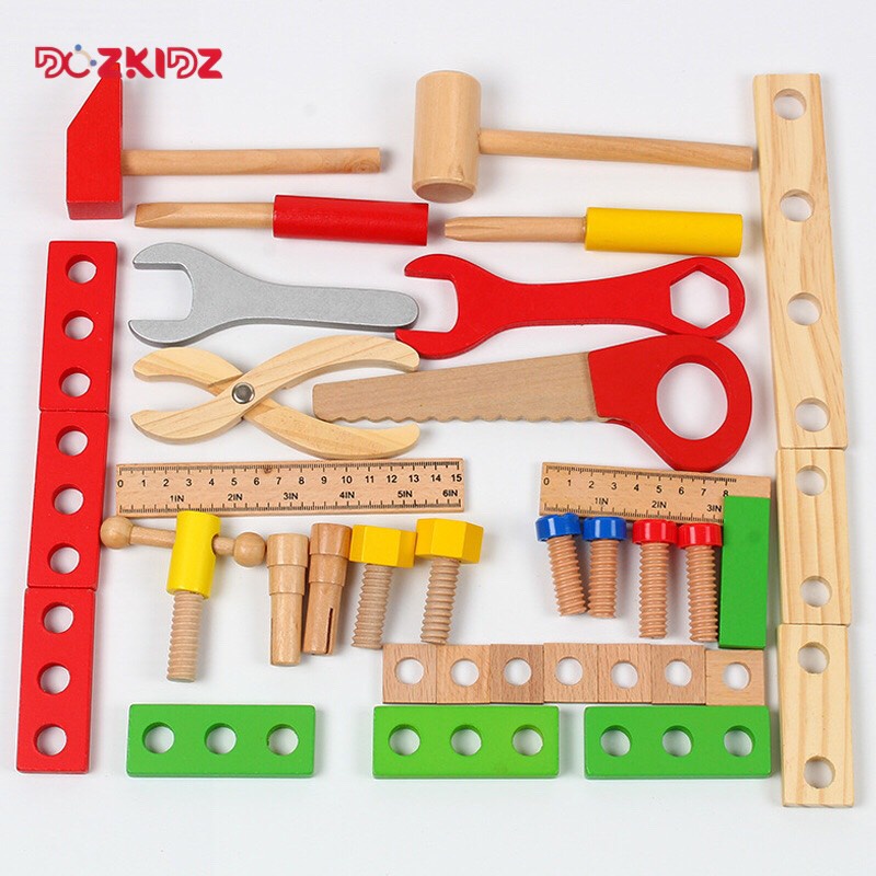 Đồ chơi gỗ hộp dụng cụ sửa chữa cho bé trai từ 3-7 tuổi - DOZKIDZ