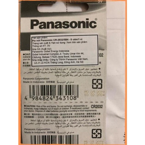 Vỉ 2 Viên Pin CR2032 Panasonic Lithium 3V