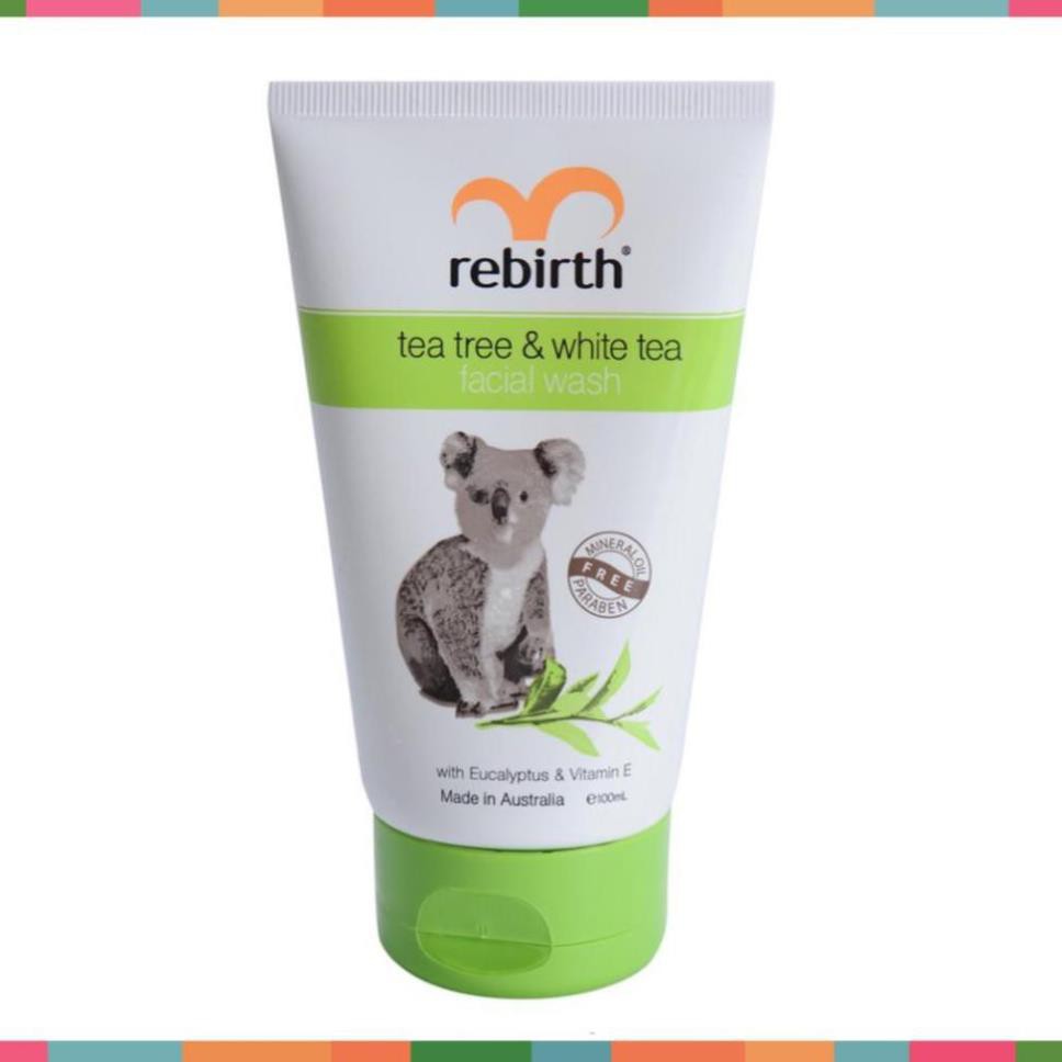 Sữa rửa mặt, gel rửa mặt cho da dầu, tinh chất trà xanh và trà trắng Rebirth - 100ml - Nhập Khẩu Úc, Ngăn Ngừa Mụn | BigBuy360 - bigbuy360.vn