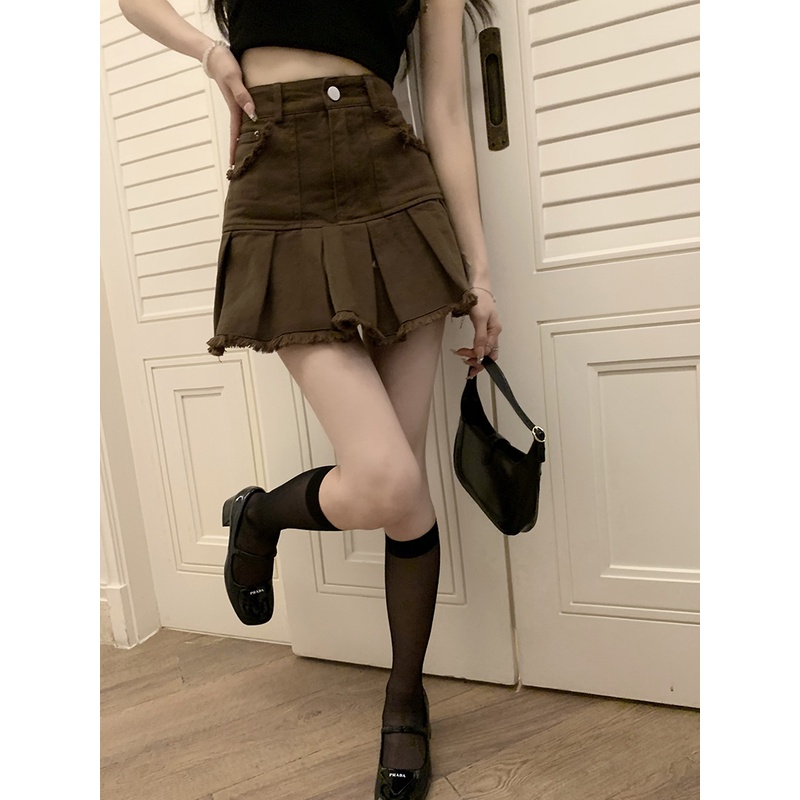 Cocory vn Chân váy jean Lưng Cao Mẫu Mới Quyến Rũ Cho Nữ