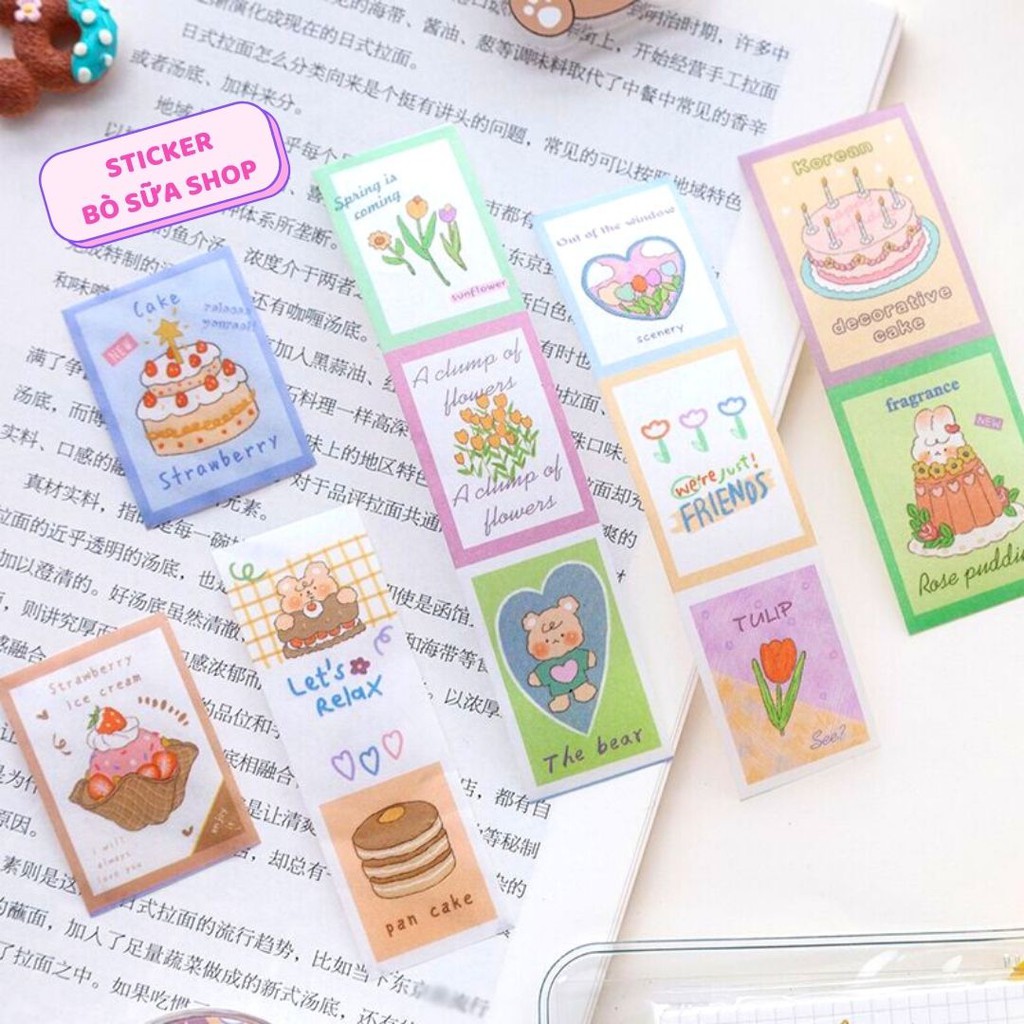 Sticker 5 mét siêu dài Phiên bản giới hạn, cuộn washi tape băng keo trang trí nhiều hình cực đáng yêu