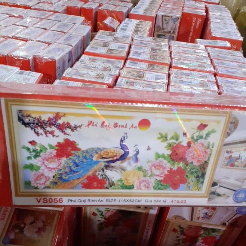 tranh đính đá phú quý bình an VS056 ( 115 x 52)