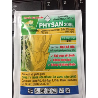 Bán Đặc trị thối nhũng, vàng lá, khô nhanh vết bệnh Physan 20sl 16ml hàng nhập, phân phối trong nước bởi thietbinhavuon.