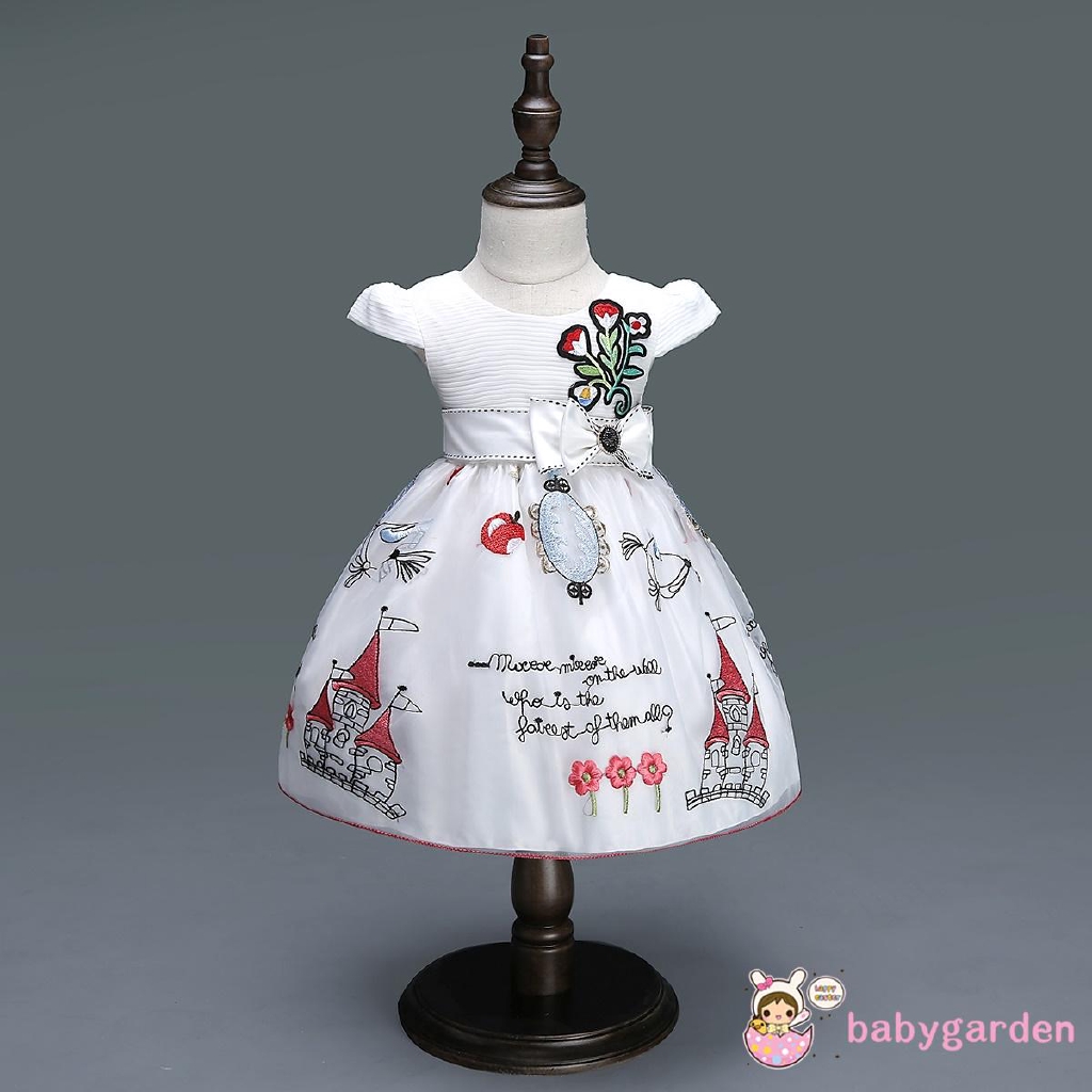 Đầm Bé Gái Thêu Hoa