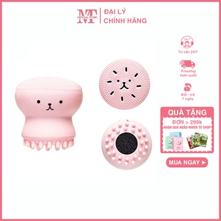 Cọ rửa mặt bạch tuộc silicon 2 đầu massage mặt kiểu dáng hàn quốc