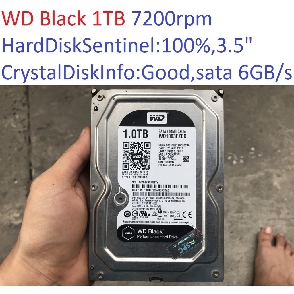 ổ cứng cho PC máy tính bàn wd black 1TB 7200RPM sata 3 6 GB/s 3.5 &quot; inch hdd 100% Good 1000GB