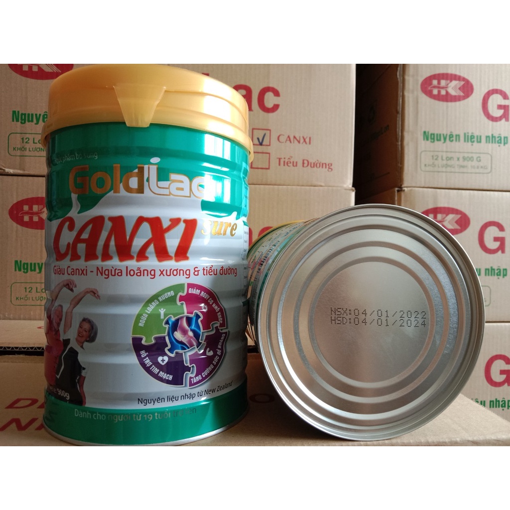 Sữa bột Canxi goldlac 900g, Cung cấp canxi cho xương chắc khỏe, chống loãng xương