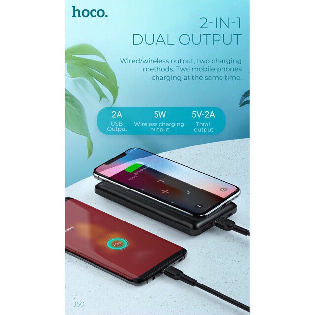 (SIÊU PHẨM CHÍNH HÃNG 100%) Sạc dự phòng không dây 10000mah Hoco J50 hàng chính hãng