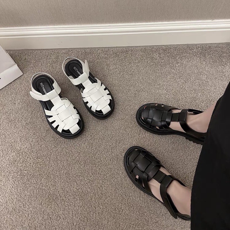 Sandal rọ mõm cho nữ đế cao 4cm quai dán