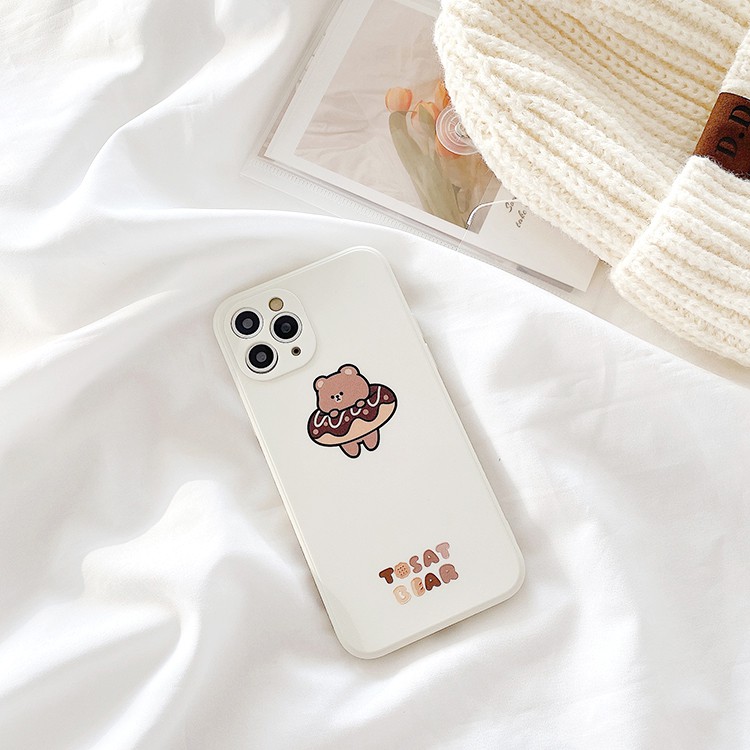 Ốp lưng iphone Tosat Bear cạnh vuông in hình viền 6/6plus/6s/6splus/7/7plus/8/8plus/x/xs/11/12/pro/max/plus/promax