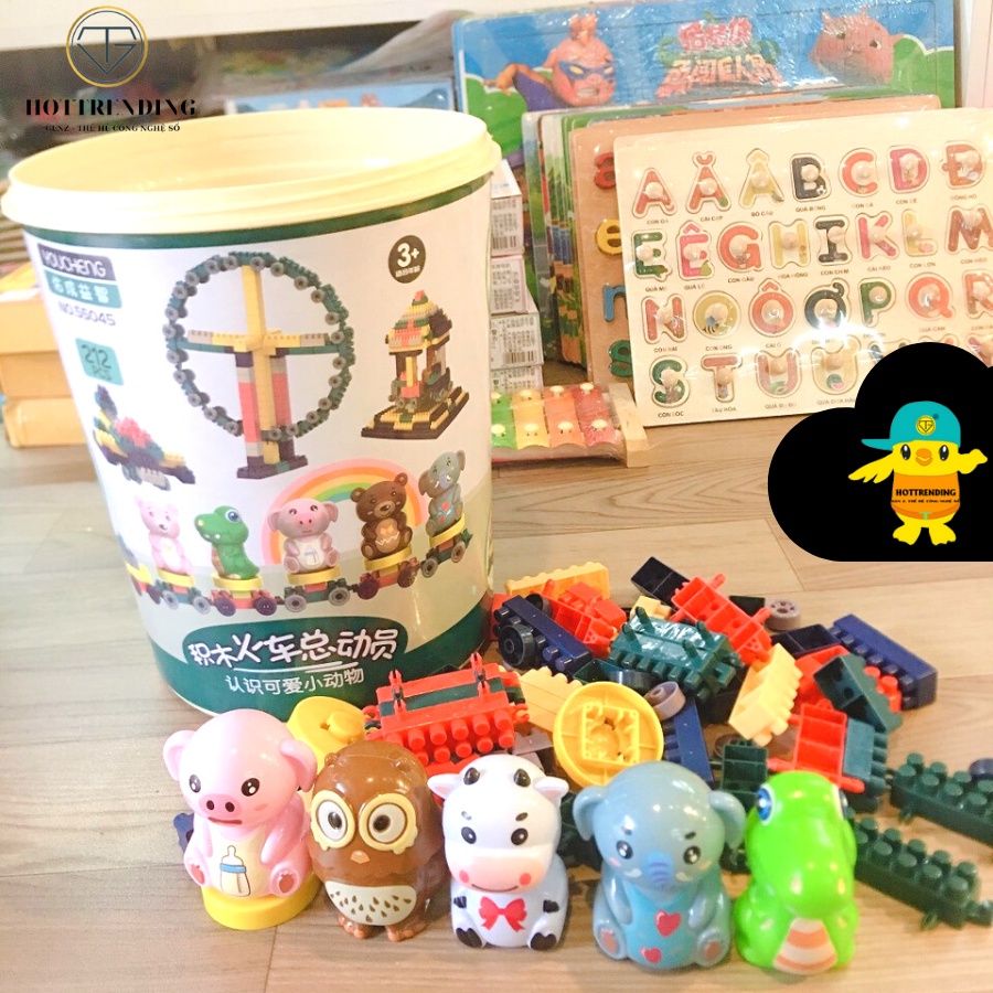 Bộ Đồ Chơi Lego Xếp Hình, Xô Đồ Chơi Lắp Ráp Cho Trẻ Em Phát Triển Trí Tuệ