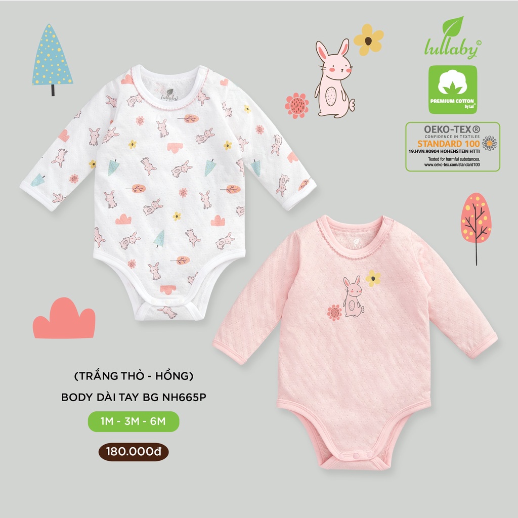 [LULLABY 2021] Set 2 bộ BODYCHIP dài tay thu đông bé trai và bé gái