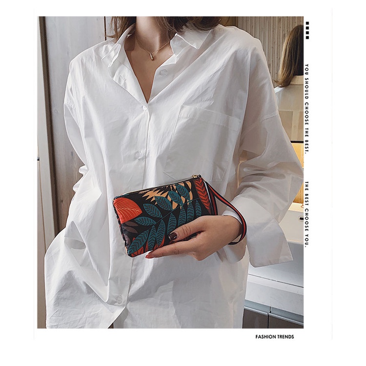 Ví vải oxford cầm tay dáng dài đựng điện thoại phong cách Mori cho nữ