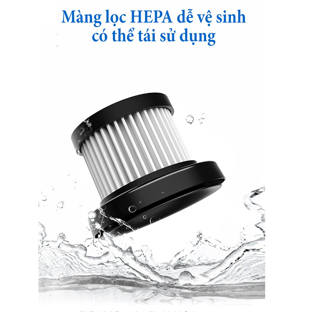 Máy Hút Bụi Mini Cầm Tay Không Dây Có Đèn LED cho Ô Tô, Xe Hơi, Gia Đình Elashome HB02 | BigBuy360 - bigbuy360.vn