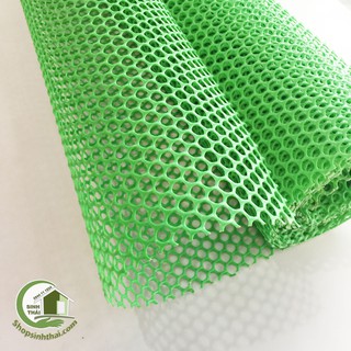 Lưới nhựa mắt cáo màu xanh lá cây - [1 mét x khổ 1 mét ]- lưới lỗ tròn làm hàng rào, chuồng, che chắn côn trùng, gia súc