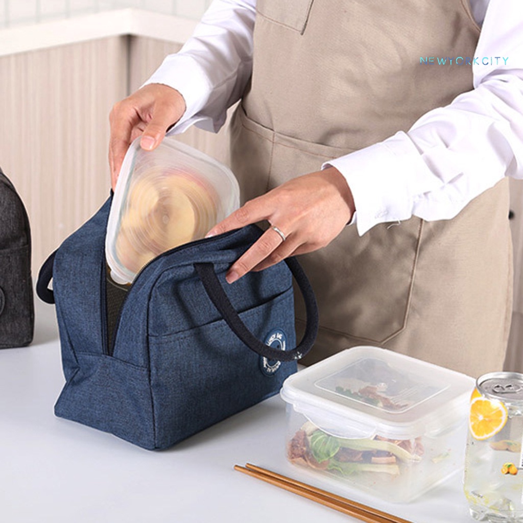 Túi Giữ Nhiệt Đựng Hộp Cơm Trưa Bằng Vải Oxford Có Tay Cầm Chống Rò Rỉ