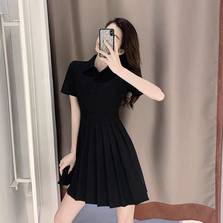 Đầm Cổ Polo Lưng Cao Xếp Ly Phong Cách Hàn Quốc Thời Trang Mùa Hè Mới Cho Nữ 2021 | BigBuy360 - bigbuy360.vn