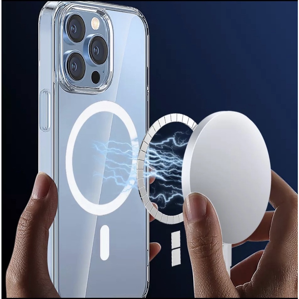 Ốp Wiwu Magentic Crystal Case cho Iphone trong viền màu, chống ố vàng , chống sốc tốt - Hàng chính hãng