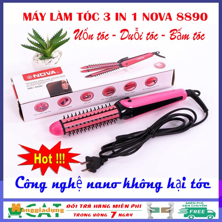 Máy uốc duỗi bấm tóc đa năng 3 trong 1 Nova 8890