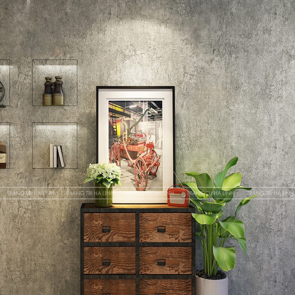 Giấy dán tường màu xi măng bê tông xám đẹp giá rẻ