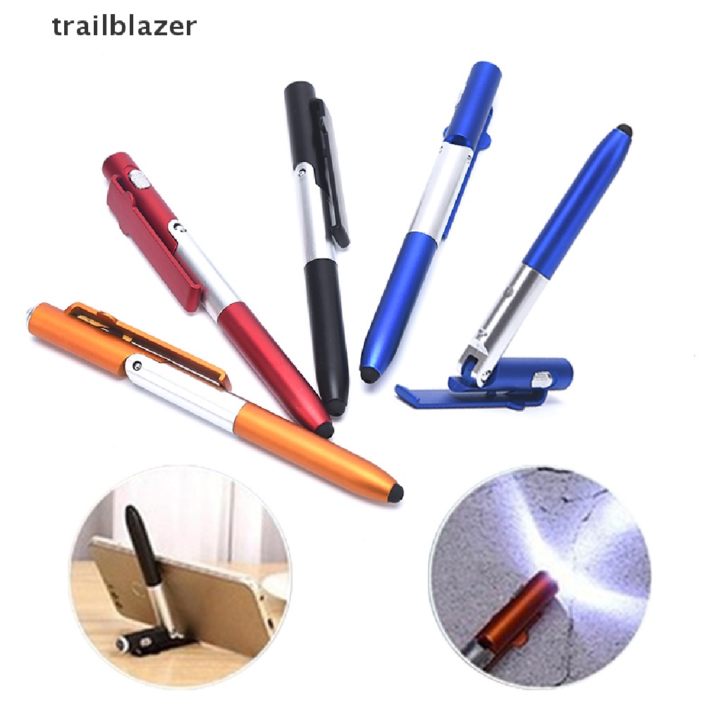 trailblazer Multifunction 4 in 1 Touch Screen Ballpoint Pen Folding LED Light Mobile Stand UIO