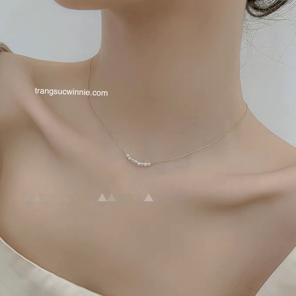 Dây chuyền nữ titan mini pearl