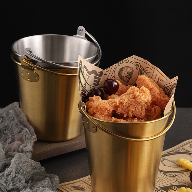 Xô Kim Loại Mini Đựng Kẹo / Snack Để Bàn Tiệc Tùng