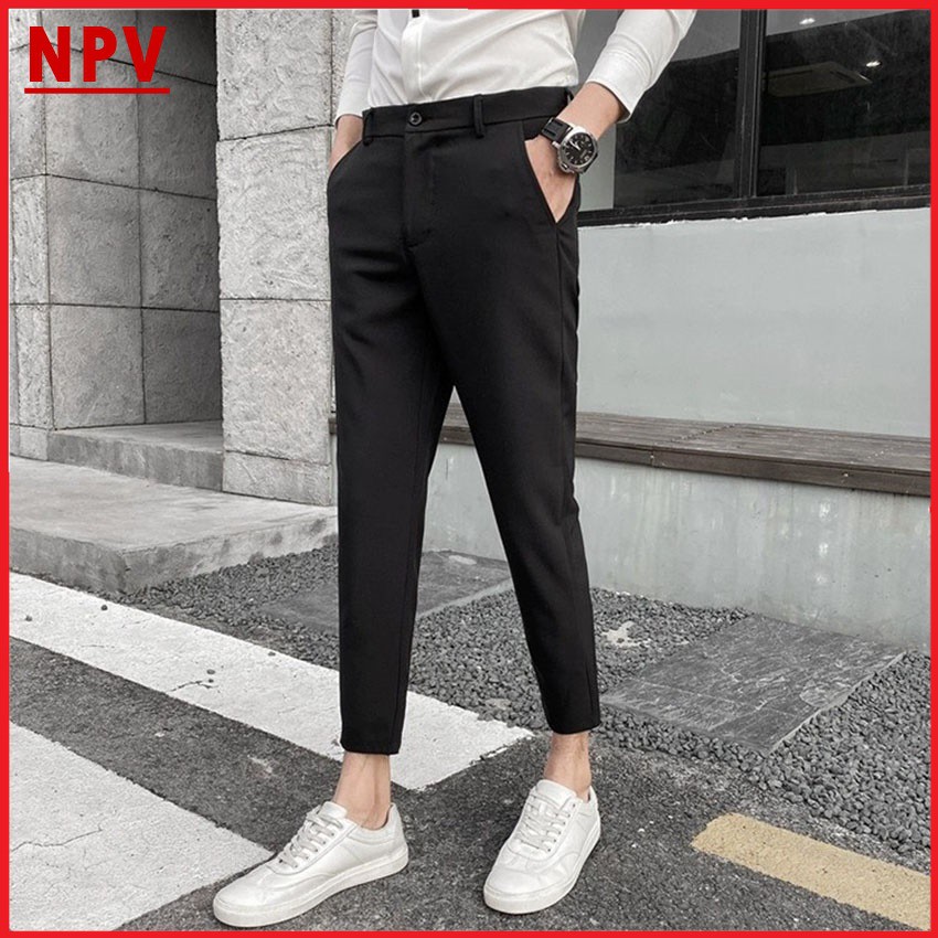Quần âu nam ống côn NPV vải lụa co giãn,quần tây nam hàn quốc không nhăn, không xù, trẻ trung | BigBuy360 - bigbuy360.vn