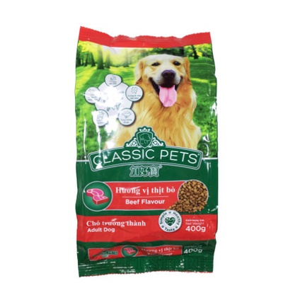 &lt;THỨC ĂN HẠT&gt; Thức Ăn Hạt Cho Chó Lớn Classic Pets 400g Vị Bò Hạt Khô