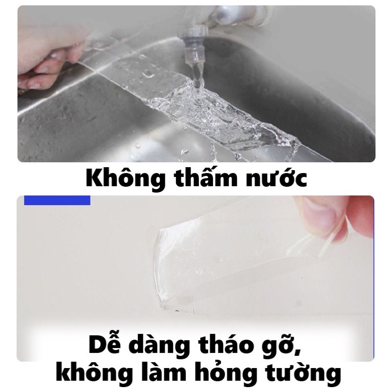 5 MÉT Băng keo trong Acrylic 2 mặt siêu dính 5 Mét,dính mọi bề mặt phẳng