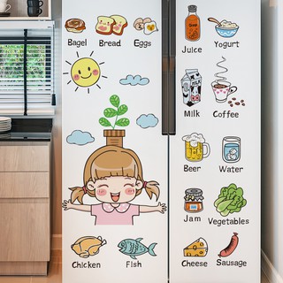 Hoạt Hình Miếng Dán Trang Trí Tủ Lạnh Chống Thấm Nước Thiết Kế Sáng Tạo