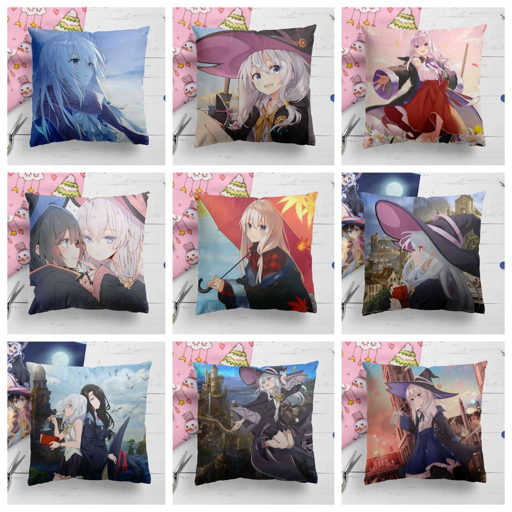 Gối IN HÌNH Majo no tabitabi Hành trình Elaina anime chibi gồm cả vỏ và ruột tiện lợi chất đẹp