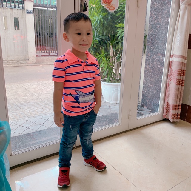 ÁO POLO BÉ TRAI CARTER XUẤT DƯ HÌNH MÁY BAY - SIZE BÉ 13-15KG