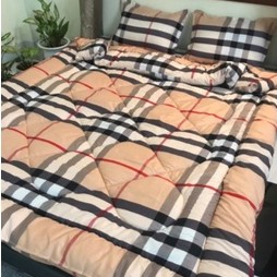 Trọn bộ 5 món ga gối chăn phao poly cotton có ruột bông dày loại 1 ( nhắn chọn mẫu )