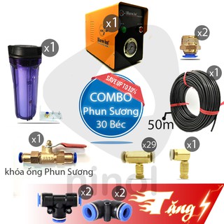 Bộ phun sương làm mát, tưới cây máy công suất lớn 50 béc