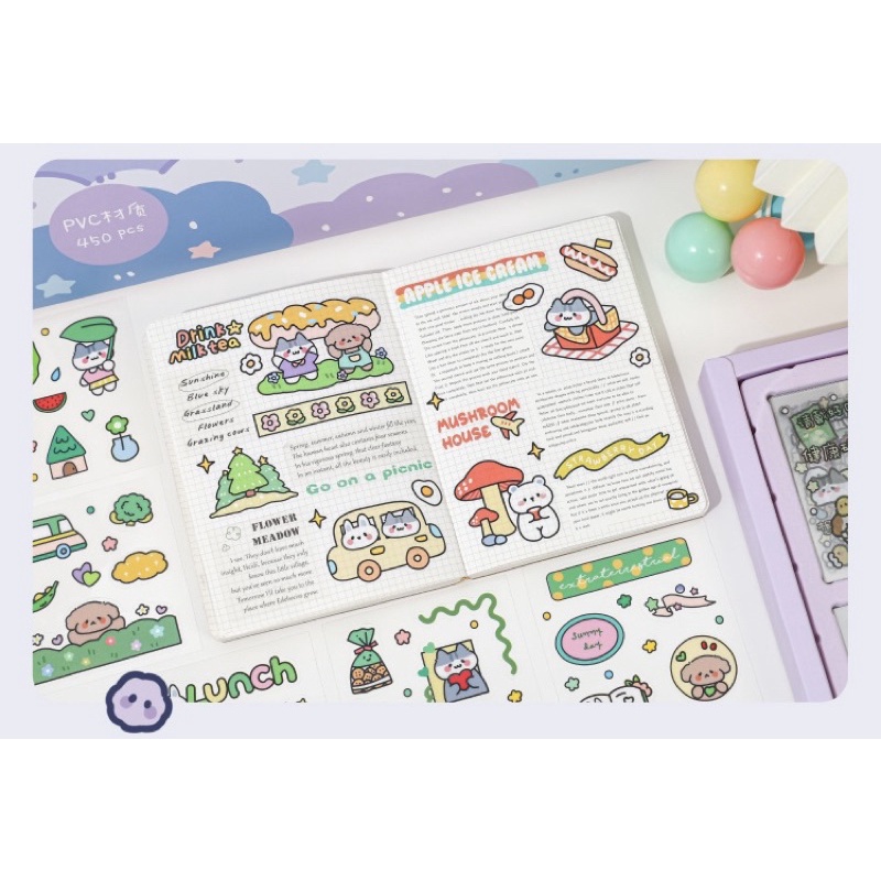 Sticker cute/Set 10 tấm hình dán dễ thương Magical Sweeties trang trí sổ planner bullet journal Tẻn Tẻn/MS23