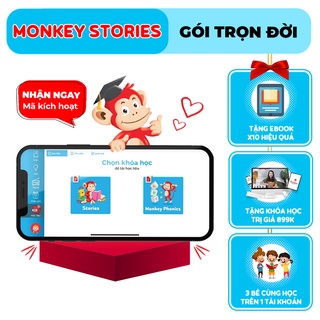 Phần Mềm Học Tiếng Anh Monkey Stories - Ứng Dụng Phát Triển Toàn Diện 4 Kỹ Năng Cho Trẻ 2-10 Tuổi - Gói Trọn Đời