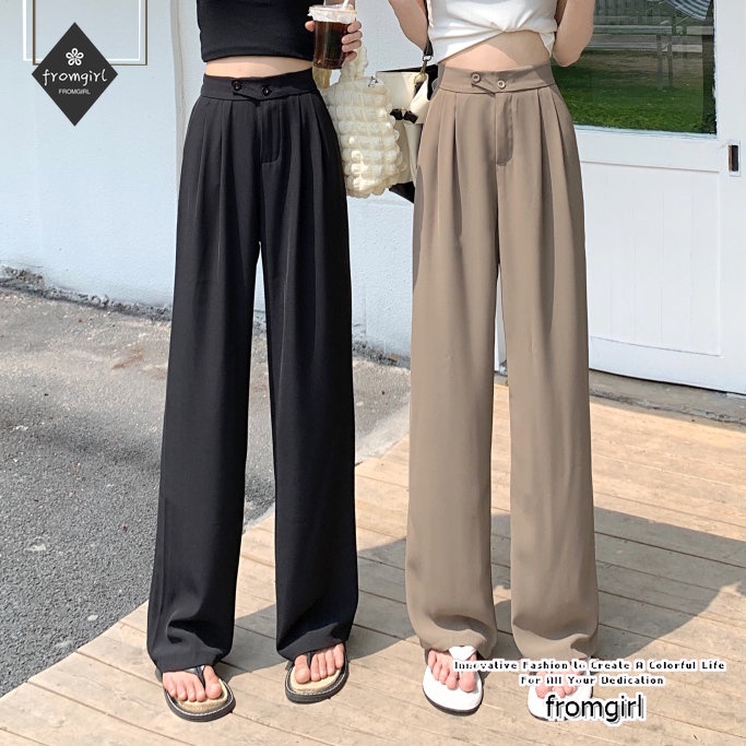 Quần Ống Rộng Lưng Cao Co Giãn Thời Trang Mới 2022 Cho Nữ