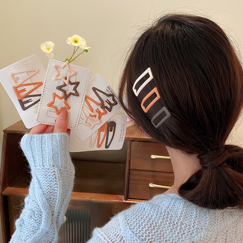 Set 3 Kẹp Tóc Màu Kẹo Đơn Giản Thời Trang Hàn Quốc