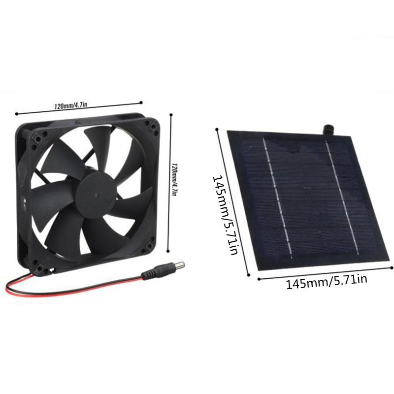 Quạt thông gió mini 20W sử dụng năng lượng mặt trời chống thấm nước IP65