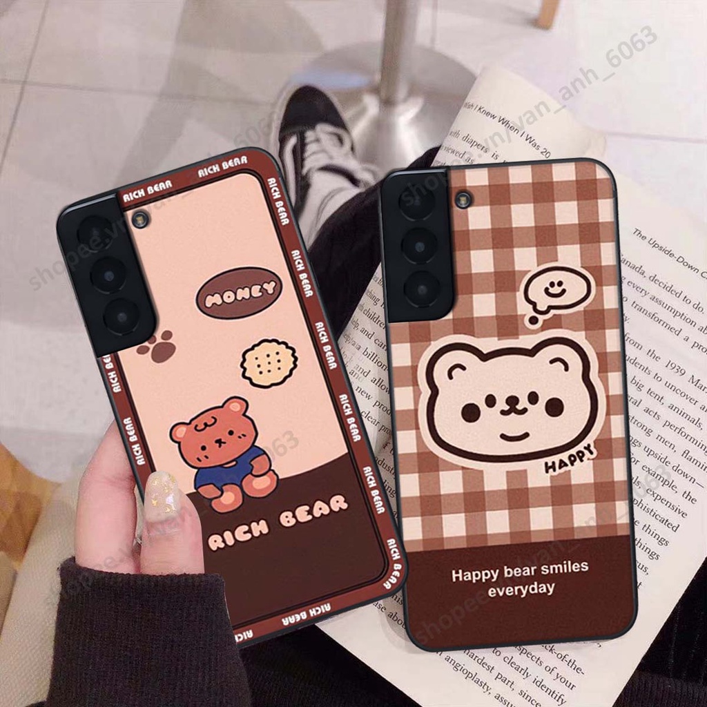 Ốp lưng Samsung S21 / S21 FE / S21 Plus / S21+ in hình hoa, gấu rich bear nghệ thuật, thời trang