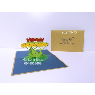 Con Ếch - Frog - Sinh Nhật -  Birthday - Thiệp 3D ( Bìa Gỗ )