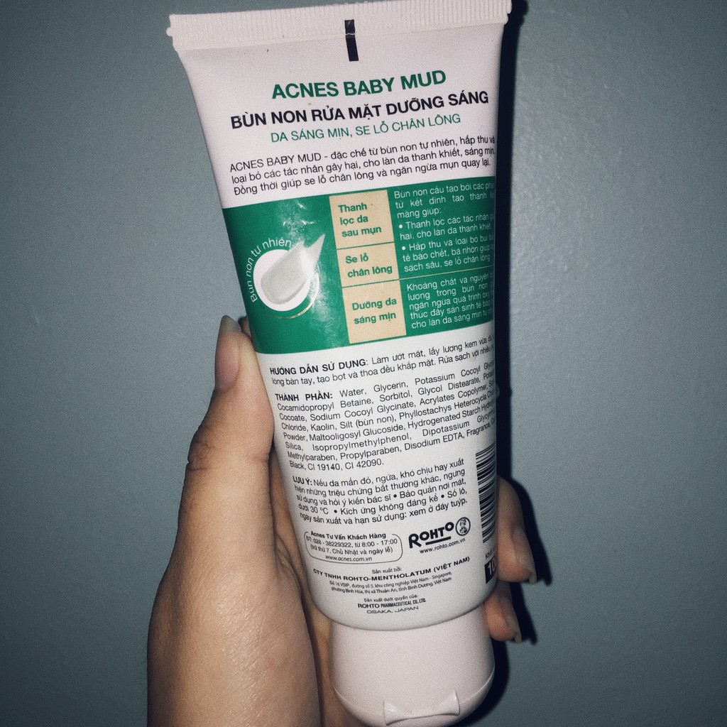 Sữa rửa mặt bùn non Acnes Baby Mud Cleanser dưỡng sáng da 100ml