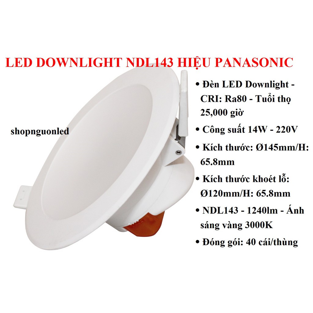 Đèn led âm trần Panasonic 14W NDL143