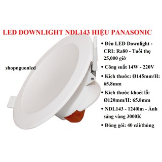Đèn led âm trần Panasonic 14W NDL143