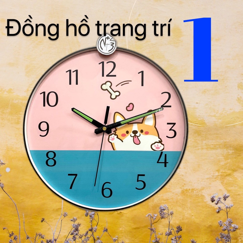 Đồng hồ treo tường kim trôi , đồng hồ decor cao cấp cho trẻ em siêu ngộ nghĩnh size 30 cm